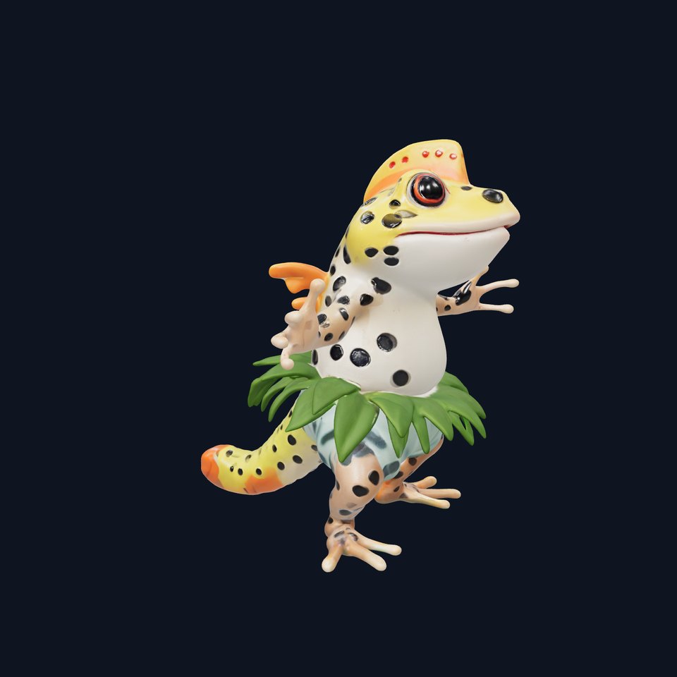 Spotted Tropical Frog Character Model Rigged and Animated